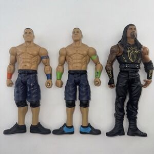WWE USED John Cena & Roman Reigns Mattel Elite Action Figure Wrestling